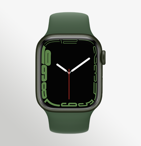 Apple Watch Series 7 Cellular 41Mm Green Aluminum Clover Sport Band Pure Front Screen USEN
