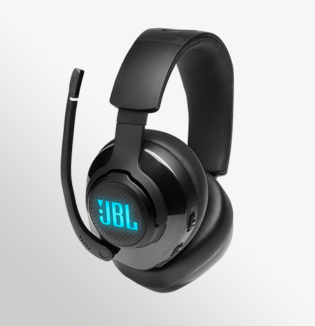 JBL Quantum 400 Product+Image Hero+Mic+Up אוזניות אלחוטיות