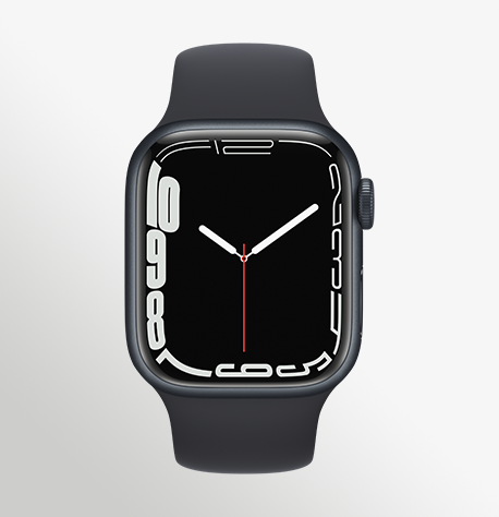 Apple Watch Series 7 Cellular 41Mm Midnight Aluminum Midnight Sport Band Pure Front Print USEN